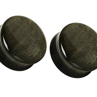 Pierced Owl Natural Golden Obsidian Stone Saddle Plugs, Sold as a Pair (25mm (1"))