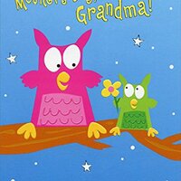 Designer Greetings Little Owl Giving Flower: Grandma Juvenile Mother's Day Card from Grandson