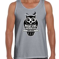 Night Owl Northern Soul Logo Men's Vest Tank Top (Large, Light Grey)