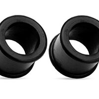 Pierced Owl Ultra Soft Black Flexible Silicone Double Flared Tunnel Plugs, Sold as a Pair (18mm (11/