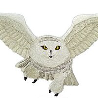 Birds of Prey Snowy Owl Flying Embroidered Patch 9.8"x 4.4" 