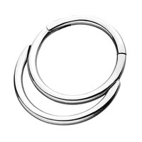Pierced Owl 18GA Stainless Steel Double Hoop Hinged Segment Ring (Silver Tone)