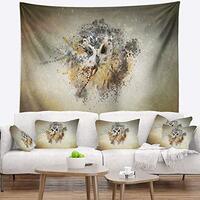 Designart Gracing Owl' Animal Tapestry Blanket Décor Wall Art for Home and Office, Creat