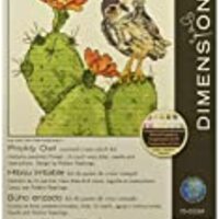 Dimensions Counted Cross Stitch Kit 'Prickly Owl' Cactus Pattern, 14 Count Ivory Aida Clot