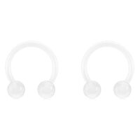 Pierced Owl 16GA Glow in The Dark Flexible Horseshoe Circular Barbells, Sold as a Pair (White)