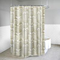 Splash Home Polyester Shower Curtain, Owl Party Printed Fabric Curtains, for Bathroom and Bathtub, L