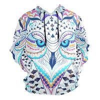 Leisure Clothes Owl Traditional Bohemian Style Hooded Sweatshirt Men Upper Outer Garment Thin Shirt 