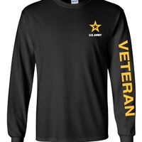 Officially Licensed United States Army Veteran Long Sleeve T-Shirt (Black, 2X-Large)
