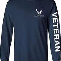 Officially Licensed United States Air Force Veteran Long Sleeve T-Shirt (Navy Blue, Large)