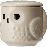Hedwig Harry Potter Owl Snowy White 16 ounce Glossy Ceramic Mug With Lid