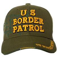 Artisan Owl US Border Patrol Embroidered Cap with Map Outline - Adjustable Hook and Loop Closure (Ol