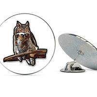 NYC Jewelers Great Horned Owl Metal 0.75" Lapel Hat Pin Tie Tack Pinback