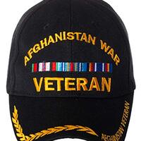 Artisan Owl Afghanistan War Veteran Embroidered Adjustable Baseball Cap (Embroidered Bill) Black