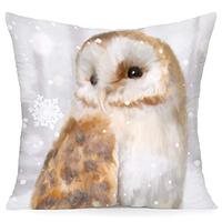 Royalours Pillow Covers Super Soft Cute Animal Owl Throw Pillow Covers Winter Snow Decor Pillowcase 
