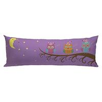 GUGLILI Snoozing Owl on The Branch Decorative Body Pillow Covers Good Night Long Pillowcase with Zip