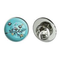 Sweet Owl Moonlight Night Metal 0.75" Lapel Hat Pin Tie Tack Pinback