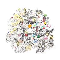 100 Assorted Floating Locket Charms