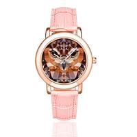 InterestPrint Owl in Geometric Triangle Modern Women's Casual Rose Gold-plated Leather Strap Wrist Watch Pink