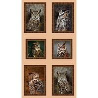 Fabric & Fabric QT Fabrics Nocturnal Wonders Horned Owls Picture Patches 24'' Panel, M