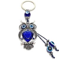 LUCKBOOSTIUM Owl Evil Eye Protection Amulet- Car Mirror Hanging Accessories- Owl Evil Eye Ornament- 