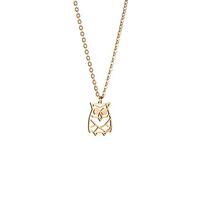 La Menagerie Owl Gold Origami Jewelry & Gold Geometric Necklace – 18 karat plated Gold Nec