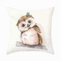 Smilyard Lovely Owl Throw Pillow Covers Super Soft Mistletoe Decorative Pillow Covers Animal Cushion