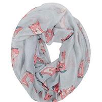 Wrapables® Lightweight Forest Animal Infinity Scarf, Fox, Owl, Moose Print Scarf, Fox Gray