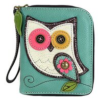 Chala Teal Hoo Hoo Owl Zip-Around Wallet/Wristlet Owl Collectors