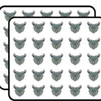 Owl Head Abstract Pattern Sticker for Scrapbooking, Calendars, Arts, Kids DIY Crafts, Album, Bullet 