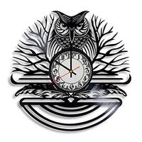 Krykavskyi Art Owl Lover Clock, Multicolor, Analog Display, 10" Diameter