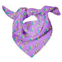 Bimba Purple Owl Tribal Pure Silk Printed Scarf Dupatta Head Neck Wrap Bandanas For Women 40 x 40 In