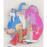 Disney Pin - Character Cluster - Sword in the Stone - Arthur, Archimedes the Owl, Madam Mim and Merl