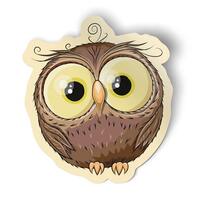 Squiddy Cute Owl - Vinyl Sticker Decal for Phone, Laptop, Water Bottle (2.5" Wide)