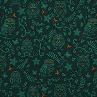 GRAPHICS & MORE Mystical Owl Pattern with Butterflies Dragonflies Leaves Flowers Premium Kraft R