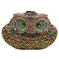 Ladies Elegant Evening-Bag Chain Crystal Wedding Women Clutch-Purse Party Handbags Owl