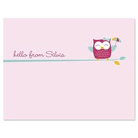 Current Sweet Owl Personalized Note Cards - 24 Cards with White Envelopes, 4¼ x 5½ Inc