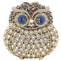 Women Clutch-Purse Chain Rhinestone Ladies Wedding Evening-Bag Luxury Handbag Owl