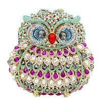 Womens Shoulder Evening-Bag Chain Bridal Ladies Clutch-Purse Crystal Luxury Handbag Owl