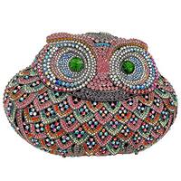 Women Crystal Clutch-Purse Rhinestone Wedding Chain Ladies Evening-Bag Luxury-Handbag Owl