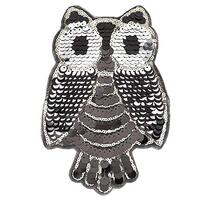 Owl Bird Sequin Embroidered Patch, DIY Owl Shaped Decor Sewing Cloth Sticker Clothing Patch Applique