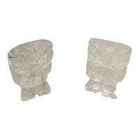 2 Wisdom Carved Quartz Owl Beads for Jewelry Making