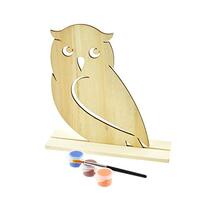 Homeford DIY Owl Wood Stand-Up Crafty Kids Kit, Natural, 6-3/4-Inch