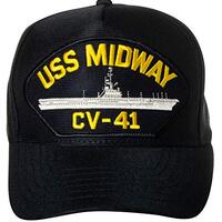 Artisan Owl United States Navy USS Midway CV-41 Aircraft Carrier Ship Emblem Patch Baseball Cap - Ad