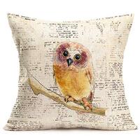 Doitely Retro Words with Inspirational Quote Throw Pillow Covers Art Cute Animal Series Pattern Cott