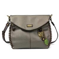 Chala Charming Crossbody Bag Shoulder Handbag With Flap Top and Zipper (Metal Owl)