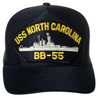 Artisan Owl United States Navy USS North Carolina BB-55 Battleship Emblem Patch Hat – Adjustab