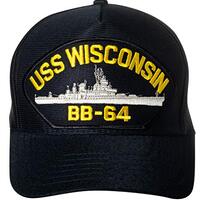 Artisan Owl United States Navy USS Wisconsin BB-64 Battleship Emblem Patch Hat – Adjustable Ba