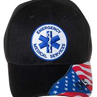 Artisan Owl Emergency Medical Services EMS EMT Hat with USA Flag Embroidered Baseball Cap Navy