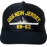 Artisan Owl United States Navy USS New Jersey BB-62 Iowa-Class Battleship Emblem Patch Hat – A