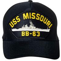 Artisan Owl United States Navy USS Missouri BB-63 Battleship Emblem Patch Hat – Adjustable Bas